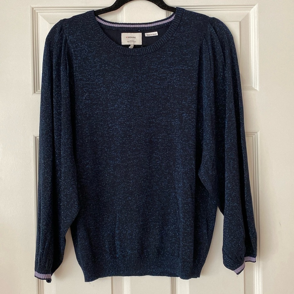 Anthropologie numph Sparkly Balloon Sleeve Sweater